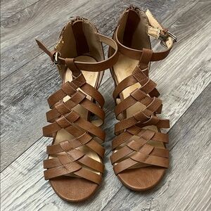 XOXO Brown Strappy Sandals